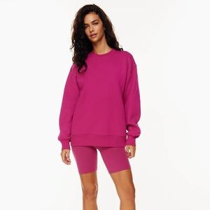 Cozy fleece boyfriend crew sweatershirt by aritzia tna